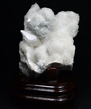 2.64lb Natural Dipyramidal White Calcite Cluster Crystal Mineral Specimen Stand picture