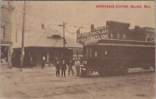 Interurban Station Marshall Michigan Electric Car c1910s Postcard picture