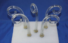 Antique Lot of 5 Reeded Twisted Curled Chandelier Glass Canes Rods Arms 6-3/4