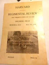 1916 WWI Harvard Regimental Review program very rare original R.O.T.C. picture