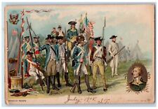 1908 American Troops Revolution Patriotic Colonial Posted Antique Postcard picture