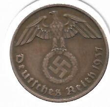 Rare Old WWII COPPER German War 1937-A WW2 Germany Military Collection Coin #71 picture