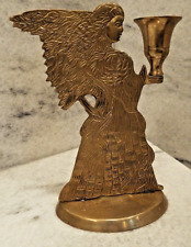 Vintage Solid Brass Angel Candle Holder picture