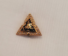Old 10k Gold TRI-SIGMA Sigma Sigma Sigma Sorority Pin Badge w/Seed Pearls picture