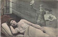 Photo PC - Risque Busty Woman Sleeping while Husband Drinks w/ Girl 1911 picture