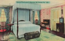 Mt Vernon VA, George Washington Bedroom Trunk, Desk Linen Virginia Postcard734 picture
