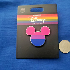 Disney Parks Rainbow Pride Collection Bisexual Flag Mickey Icon Pin picture