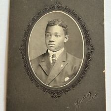 Antique Cabinet Card Photograph Black African American Boy ID Wisher Baltimore picture