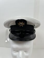 Vintage Military USN US Navy Bancroft Zephyr White Cap Hat Size 7 picture