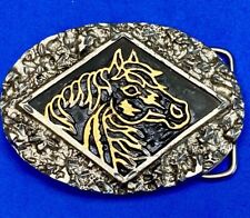 Vintage Ssi Different Horse Bust Head Handcrafted Western Belt Buckle  picture