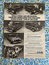 Vintage 1976 Subaru Cars Print Ad Road Test Magazine “Line Of The Year” picture