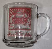 1993 Marshall Field's SANTA BEAR Glass Tea Coffee Mug picture