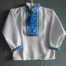 Ukrainian Hand Embroidered Men's shirt, for Boys 1-2 years old, Linen, Ukraine picture