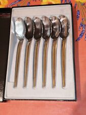 WMF 6x Maxim's De Paris Cromargan RUE ROYALE GOLD Stainless Steel Gourmet Spoons picture