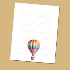 Hot Air Balloon - Lined Stationery Paper (25 Sheets)  8.5 x 11 Premium Paper picture