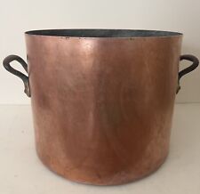 HUGE 20” Dehillerin Antique Hammered Dovetailed French Copper Stockpot Cauldron picture