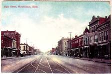 Hutchinson Kansas 1906 Main Street Dirt Street View Postcard picture