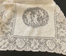 VERY OLD VINTAGE DELICATE Lace w/ Cupids Table Runner. This is a Must See picture