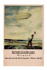 Original 1927 Used Zeppelin Donation Postcard – Farmer Waving to Airship ~ Mint picture