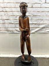 Hand Carved African Solid Wood Statue 27” Large Tall picture