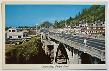Depoe Bay Oregon Coast Color Photo Bridge Postcard, Unposted Vintage Card picture