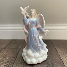 Vintage 1998 Porcelain Collectible Musical Figurine Angel Holding Dove by Y.H. picture