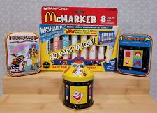 1990s Vintage McDonalds Ronald Hamburglar Crayons Mini Tin Sharpener Markers Set picture