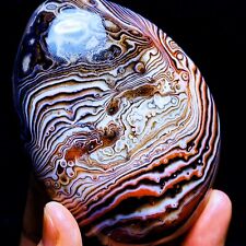 TOP 300G Natural Polished Silk Banded Agate Lace Agate Crystal Madagascar  L1482 picture