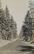 c.1930's Sisters OR McKenzie Pass Highway Tree Gauntlet Vintage RPPC Oregon picture