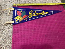 VTG SOUVENIR Pennant FLAG Banner Edmonton Alberta Canada MAPLE LEAF - SHIP FAST picture