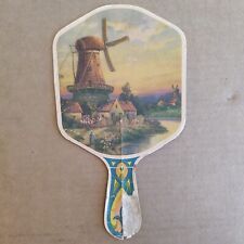 Rare Atq Advertising Hand Fan Windmill - Walters Funeral Home Prairie City Iowa picture