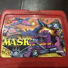 Vintage MASK M.A.S.K. Lunch Box THERMOS 1985 Lunchbox Red Plastic *no cup* picture