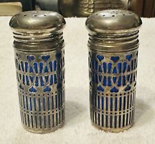 Vintage Chromium and Cobalt Blue Salt And Pepper Shakers picture