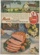 Rath Black Hawk Hickory Smoked Ham in a Can Sunday Dinner 1961 Vintage Ad  picture