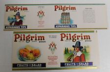 2 Different  Vintage Pilgrim  can Labels..Providence, Rhode Island picture