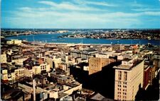 Postcard Louisiana New Orleans Crescent City Aerial View Mississippi River 1960s picture