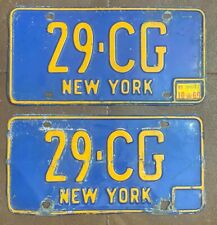 New York 1969 License Plate PAIR # 29-CG picture