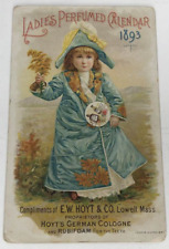 Vintage Victorian Trade Card ~ 1893 HOYTS GERMAN COLOGNE and RUBIFOAM picture
