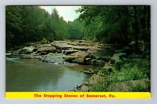 Somerset PA-Pennsylvania, Stepping Stones Across River Souvenir Vintage Postcard picture