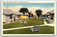 Postcard FL Daytona Beach White Caps Beach Bungalows Cottages Motel 1950s AP13 picture