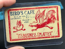1910's Bird's Cafe Bucklin Kansas KS D.L. Bird Advertising Business card picture