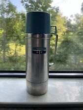 Vintage  Blue Thermos Stainless Steel Model 2464H Stopper 764 Quart Size Vacuum picture