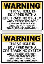 3.5in x 2.5in Yellow Vehicle Equipped with GPS Tracking Vinyl Stickers Decals picture