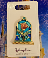🌹 Beauty and the Beast Stained Glass Enchanted Rose Pin - Disney Parks Rose Pin picture