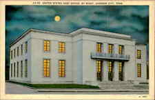 Postcard: J.C.53 UNITED STATES POST OFFICE, BY NIGHT. JOHNSON CITY. TE picture
