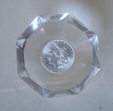 1883-O, Morgan BU Silver Dollar, Diamond Shape Lucite Paperweight picture