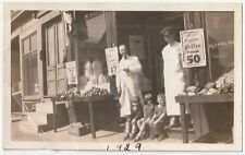 c1920s ~Flynn & Mills Grocery~Worcester Massachus MA~Clerks & Kids~Vintage Photo picture
