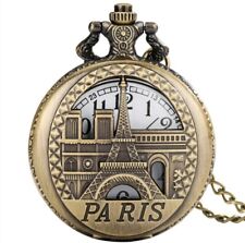 Paris Eiffel Tower  -  Antique Style Collector Pocket Watch / Paris Souvenir picture