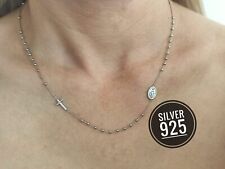 Silver rosary necklace for women sterling silver 925 Miraculous Medal picture