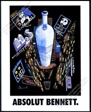 1995 Absolut Bennett Tony Bennett vodka bottle art vintage print ad picture